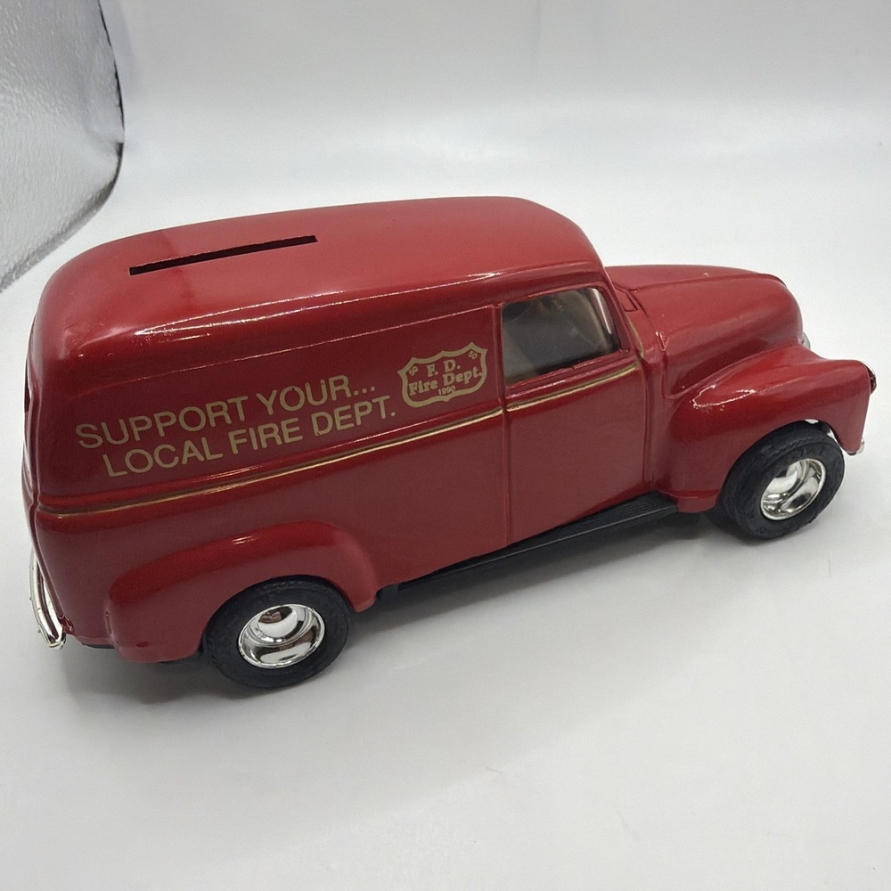 Ertl 1950 Chevy‎ Panel Truck Bank Fire Dept. Used In Good Condition. Red.